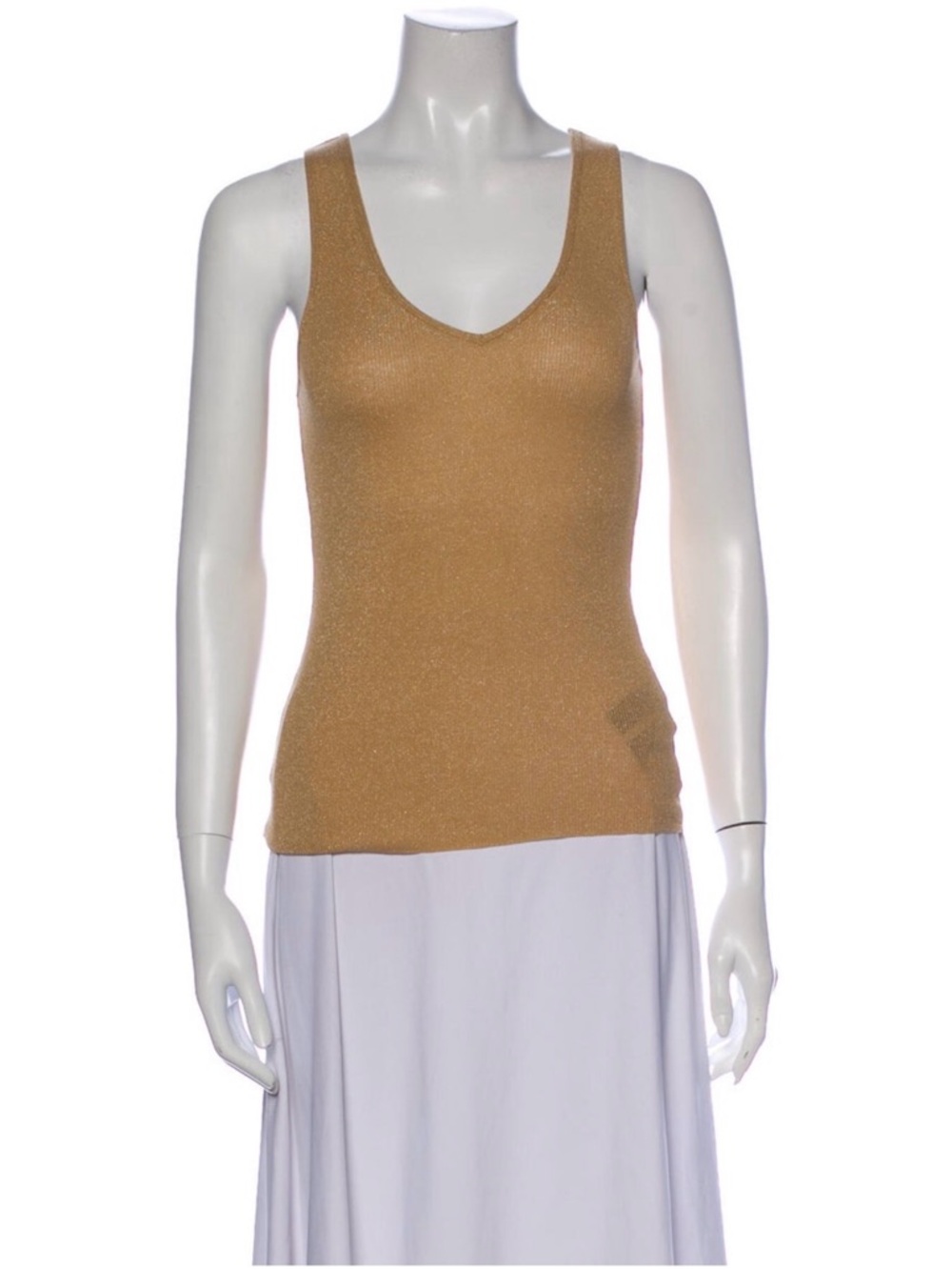 Ralph Lauren Black Label Metallic Gold V-Neck Tank